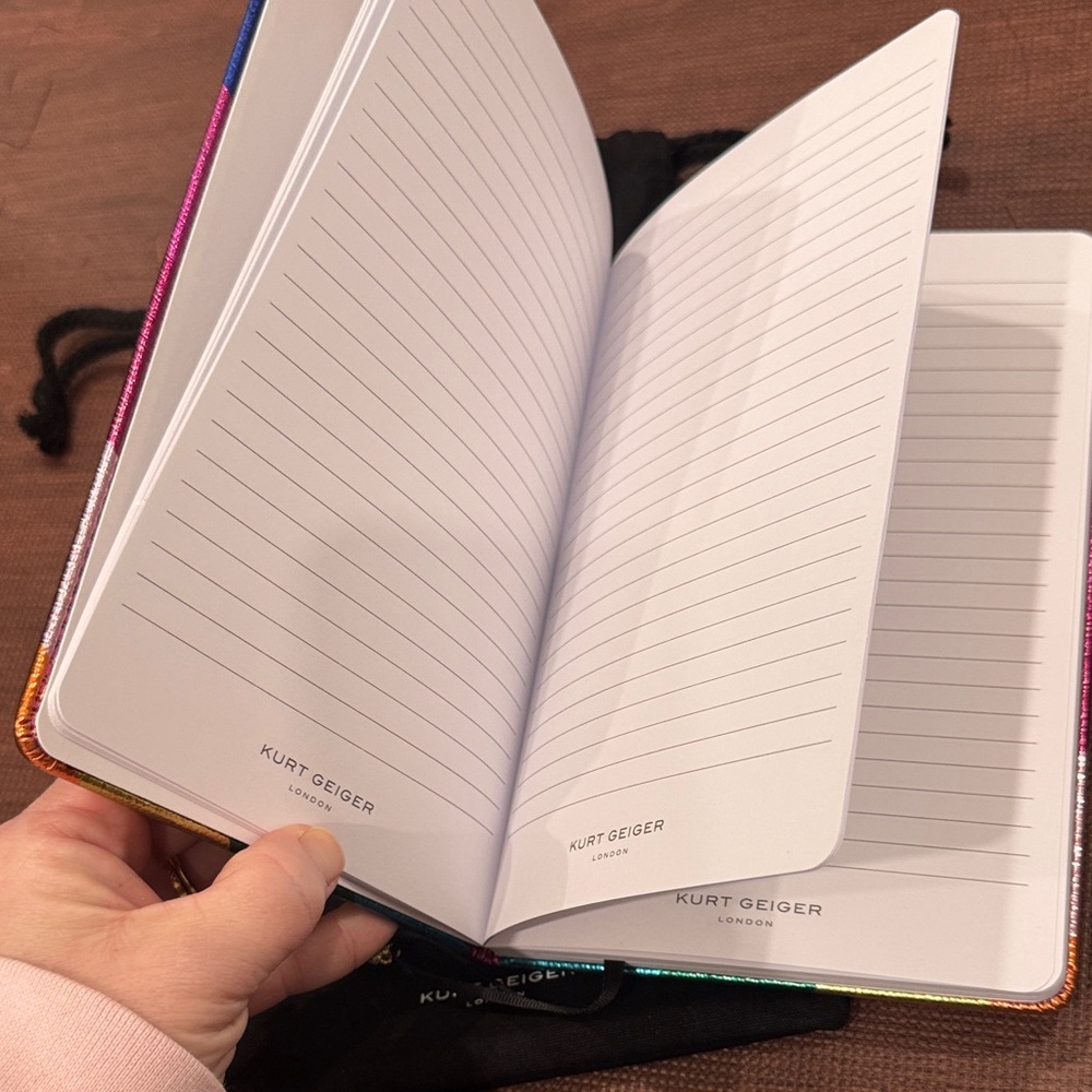 KURT GEIGER Rainbow Stripe Metallic NOTEBOOK - Picture 2 of 4